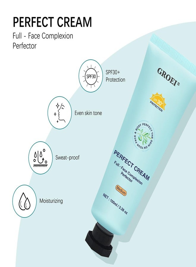 GROEI Tinted Complexion Cream – Face & Body Coverage, Lightweight Hydrating Finish for Even Skin Tone, Natural Tan Shade, 100ml / 3.38oz (tan) - Image 5